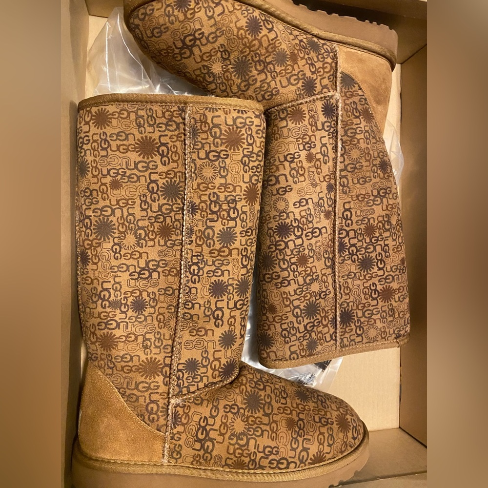 Ugg boots classic 12” tall logo fur lined boots (style 5808)